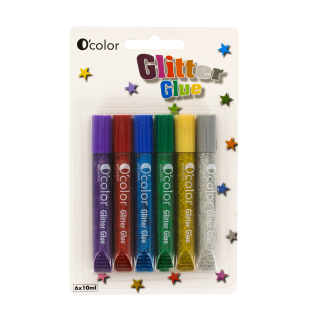 Set 6 flacoane lipici glitter colorat - Default Category - 1