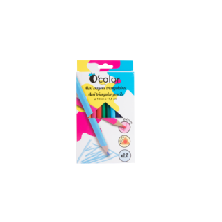 Set 12 creioane colorate triunghiulare maxi mina 4 mm - Default Category - 1