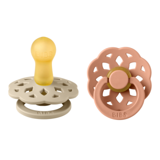 BIBS - Set 2 suzete Boheme Latex, tetina rotunda, 6 luni +-Vanilla/Peach - Default Category - 1